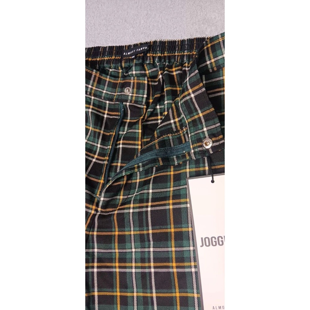 NWT! Almost Famous Plaid Jogger Pants Womens XXL Eclipse Green Skater Streetwear - Picture 14 of 15
